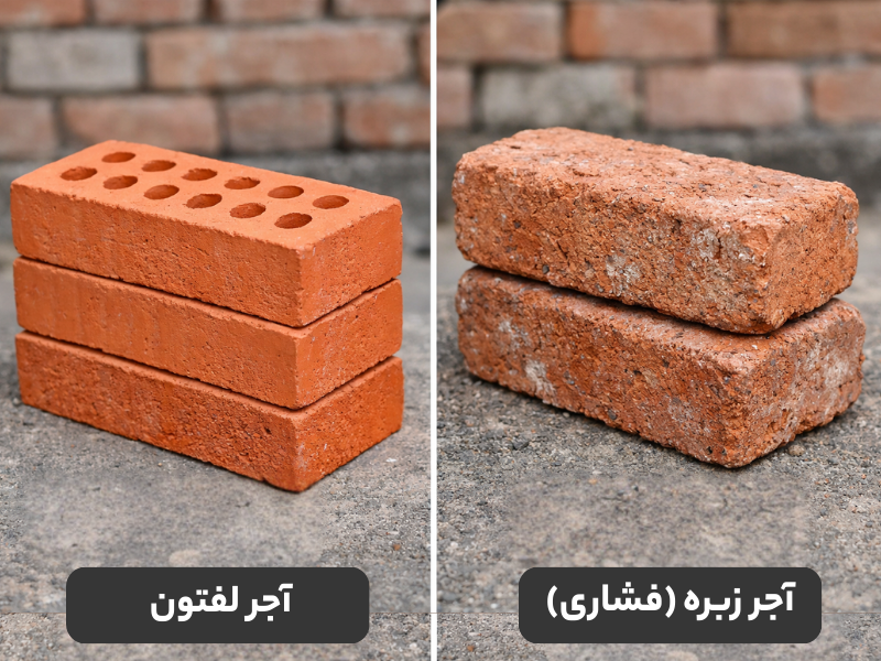 آجر زبره (فشاری) و آحر لفتون